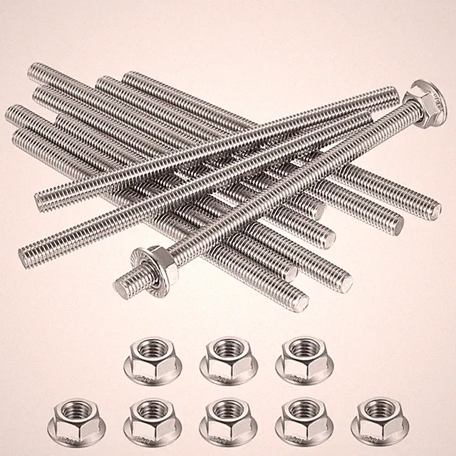 M6 Rohrset, Edelstahl V2A, 100mm, 10 Stück, Flanschmuttern, Möbel, Maschinen,...