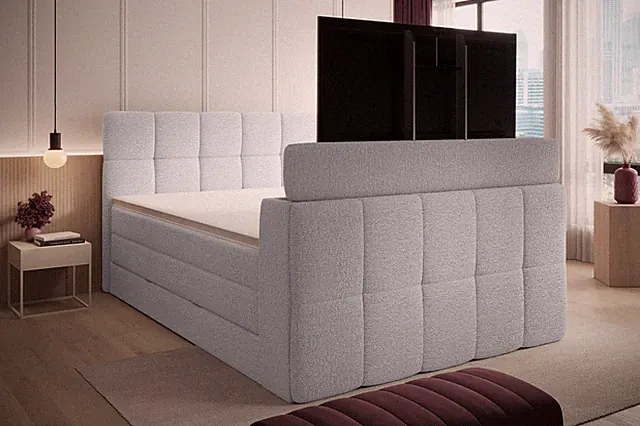 Madison 3 Boxspringbett mit TV-Lift und Bettkasten 160x200 180x200 200x200 cm
