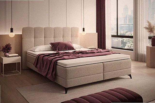 Madison 6 Boxspringbett 160x200 180x200 200x200 cm mit Matratzen und Topper
