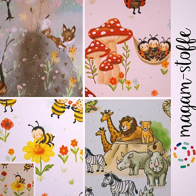 MAGAM-Stoffe "Jolie" Kinder Baumwollstoff ÖKO-TEX Meterware ab 50cm