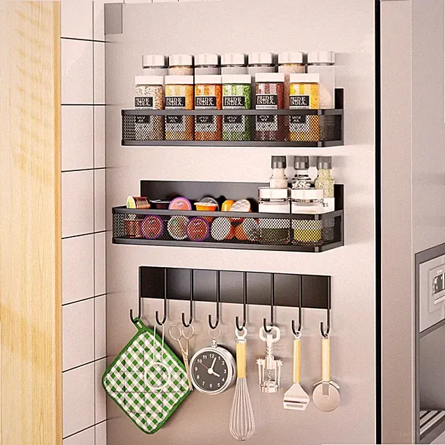 Magnetisches Gewürzregal Magnet Organizer Küchenzubehör 3er Set