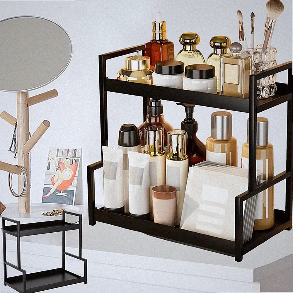Makeup Aufbewahrungsregal 2 Tier Kosmetik Organizer Gewürzregal Parfüm Organizer