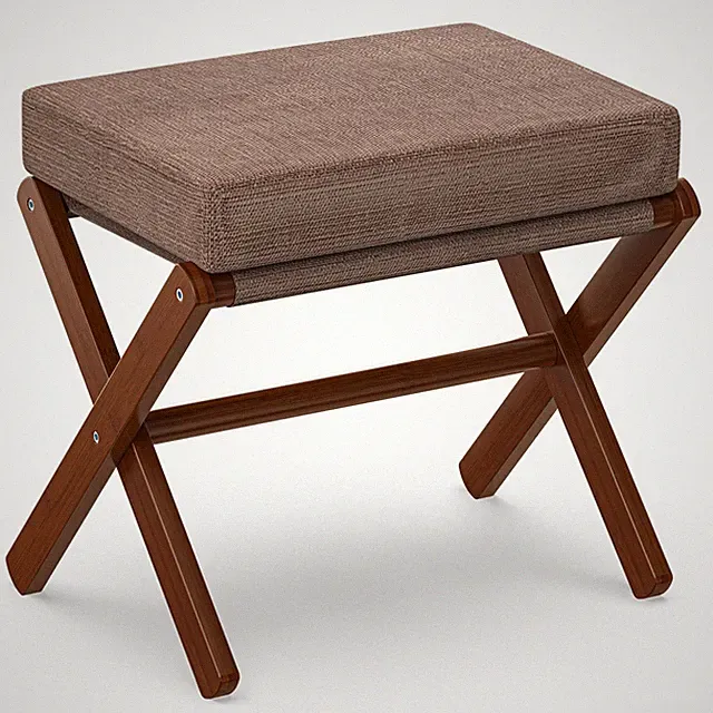 Makeup Eitelkeit Hocker, Faltbarer Fußhocker mit Bambus X Beinen, Ottoman Fuß...