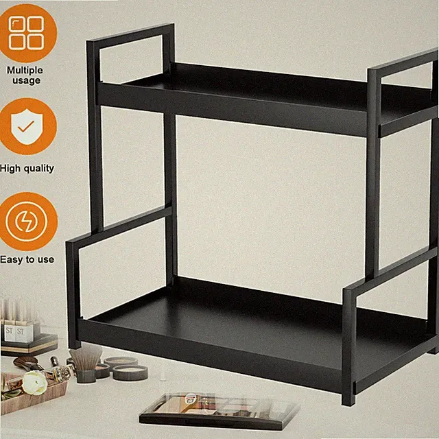 Makeup Kosmetik Organizer 2-Stöckiges Badezimmer Aufbewahrungsregal Gewürzregal