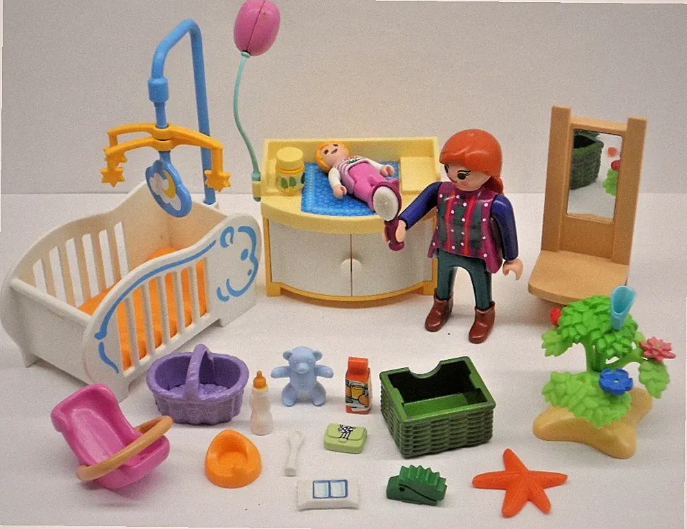 Mama und Baby im Babyzimmer + Zubehör + Möbel Einrichtung Figur + Playmobil