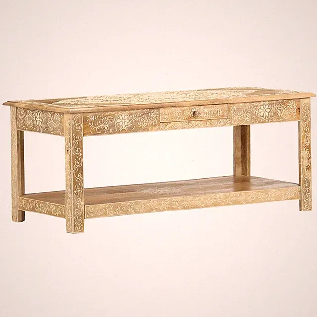 Mangoholz Massiv Couchtisch Handgemalt Wohnzimmertisch Beistelltisch vidaXL