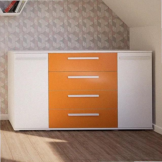 Marlux-Meble Kommode R2 mit 2 Türen und 4 Schubladen 160 cm breit Matt