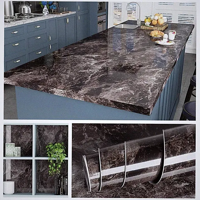 Marmor Folie Selbstklebend 5m x 60cm Dekor Tisch Küchenmöbel