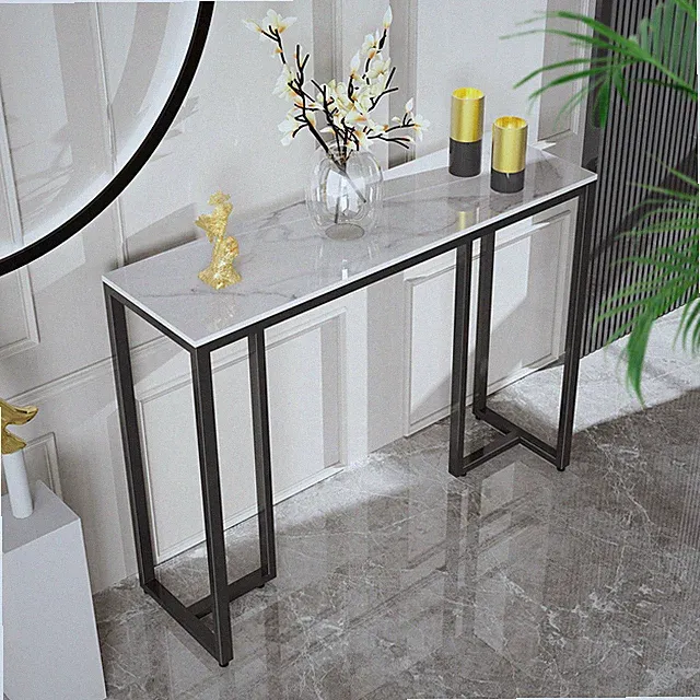 Marmor Konsolentisch Metall Beistelltisch Flurtisch Eingangstisch Tisch Regal