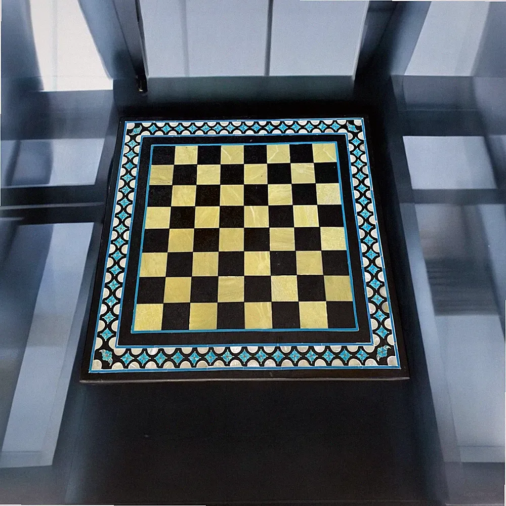 Marmor Schachtischplatte Einzigartiges Handgefertigtes Design Spielzimmer Sam...