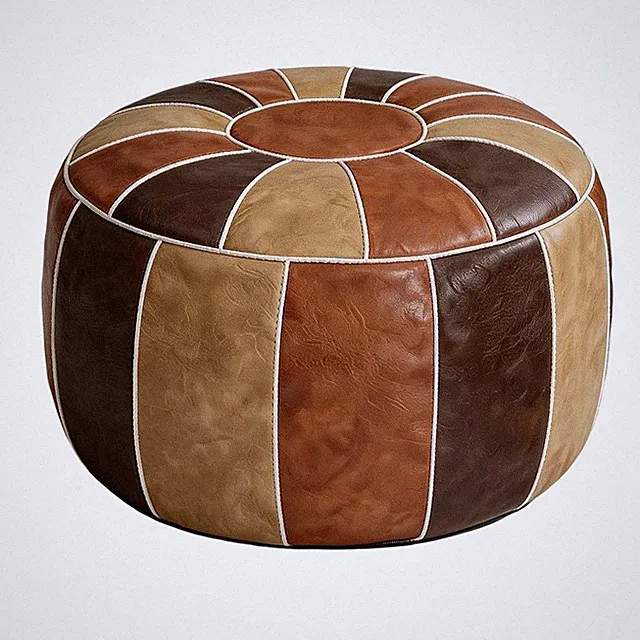 Marokkanischer Aufbewahrungs-Pouf, Fußhocker, Ottoman, Sitzbank, Handgefert2722
