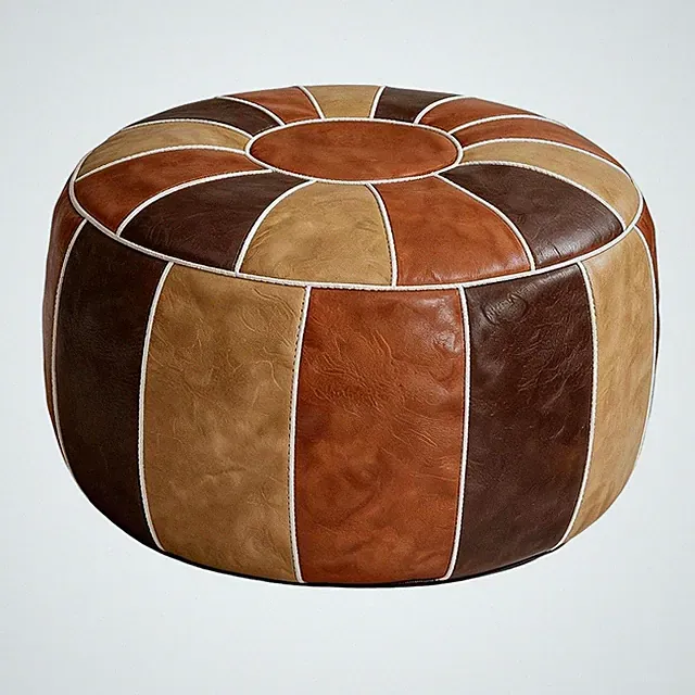 Marokkanischer Aufbewahrungs-Pouf, Fußhocker, Ottoman, Sitzbank, Handgefert4829