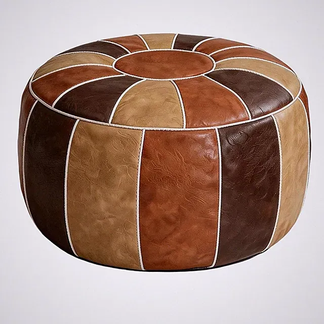 Marokkanischer Aufbewahrungs-Pouf, Fußhocker, Ottoman, Sitzbank, Handgefert5360