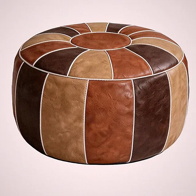 Marokkanischer Aufbewahrungs-Pouf, Fußhocker, Ottoman, Sitzbank, Handgefert6879