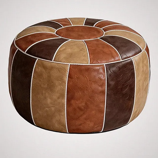 Marokkanischer Aufbewahrungs-Pouf, Fußhocker, Ottoman, Sitzbank, Handgefert7229