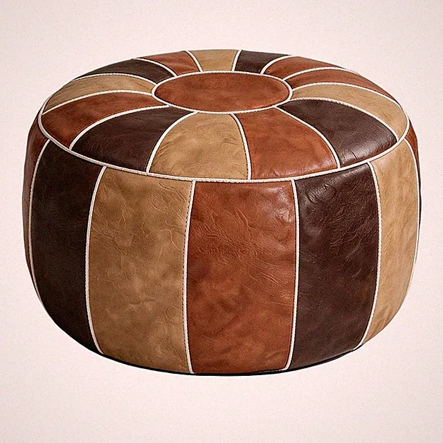 Marokkanischer Aufbewahrungs-Pouf, Fußhocker, Ottoman, Sitzbank, Handgefert7600