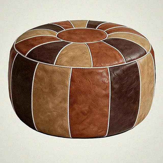 Marokkanischer Aufbewahrungs-Pouf, Fußhocker, Ottoman, Sitzbank, Handgefert7941