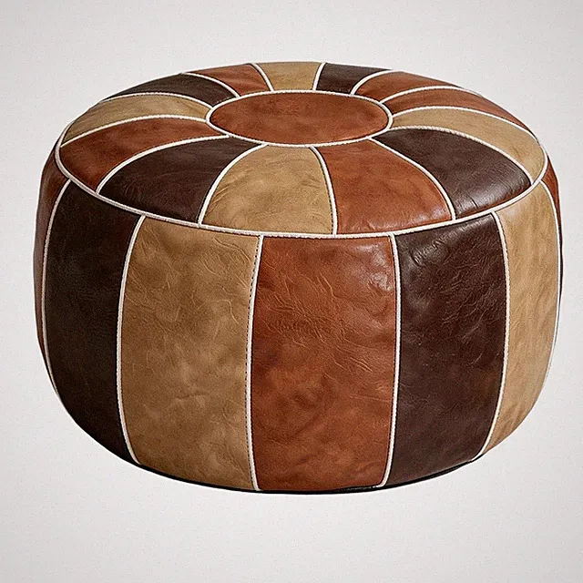 Marokkanischer Aufbewahrungs-Pouf, Fußhocker, Ottoman, Sitzbank, Handgefert8628
