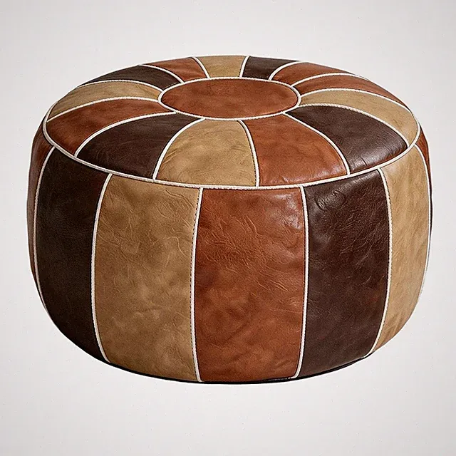 Marokkanischer Aufbewahrungs-Pouf, Fußhocker, Ottoman, Sitzbank, Handgefert9862