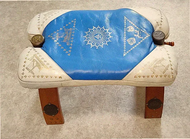 Marokkanischer Hocker Leder / Holz