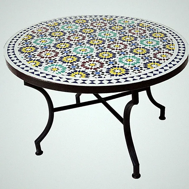 Marokkanischer Mosaiktisch Albaicin Mehrfarbig ø 100cm , 45cm hoch