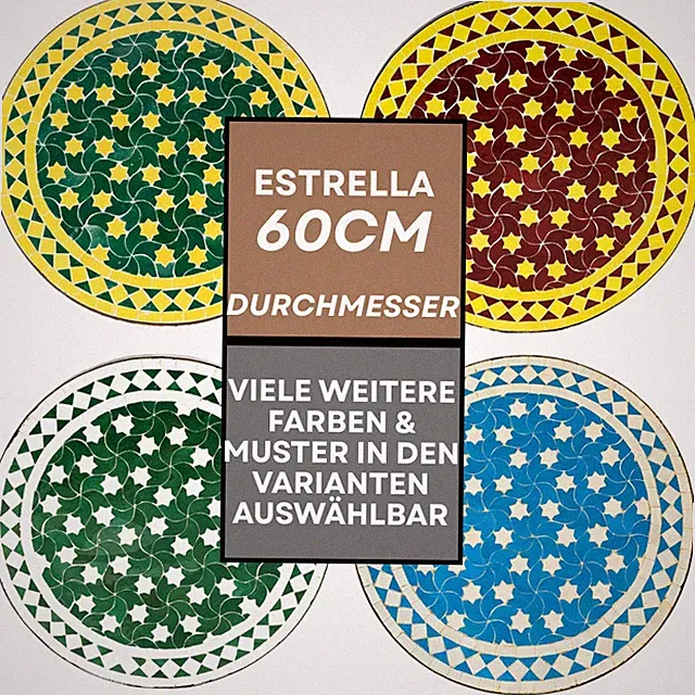 Marokkanischer Mosaiktisch Estrella ø 60cm
