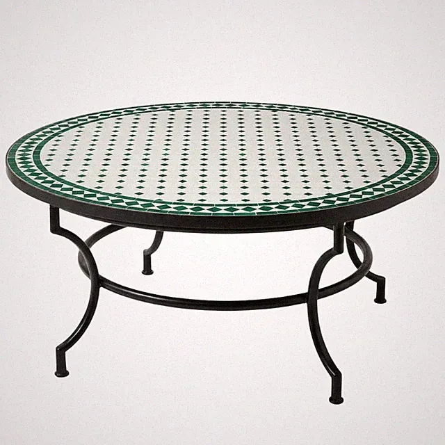 Marokkanischer Mosaiktisch Gartentisch Couchtisch Loungetisch Garten Rund 120cm