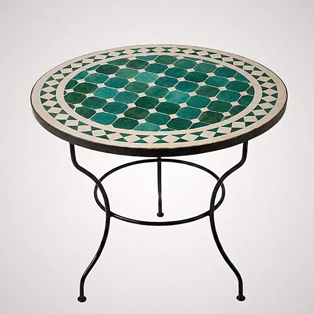 Marokkanischer Mosaiktisch Gartentisch Couchtisch Loungetisch Garten Rund 60cm