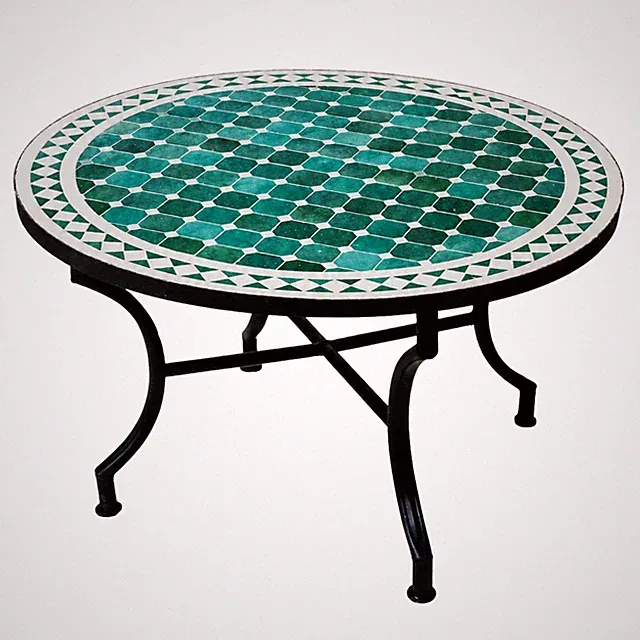 Marokkanischer Mosaiktisch Gartentisch Couchtisch Loungetisch Garten Rund 80cm