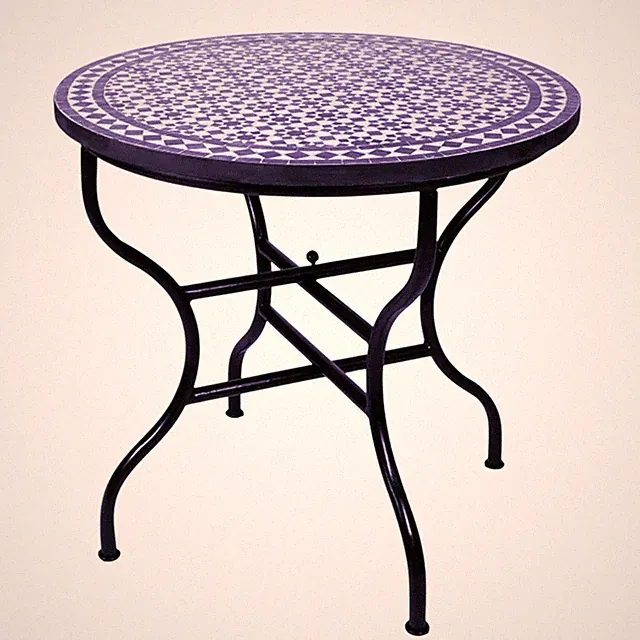Marokkanischer Mosaiktisch Gartentisch Tisch Esstisch Garten Marokko Rund 100cm
