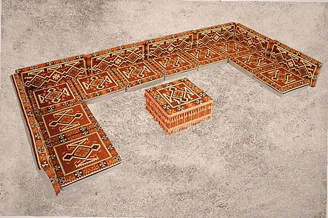 Marokkanisches Sitzecke, Sark Kösesi, 19-tlg. Boden Sofa, Orientalisches Sofa