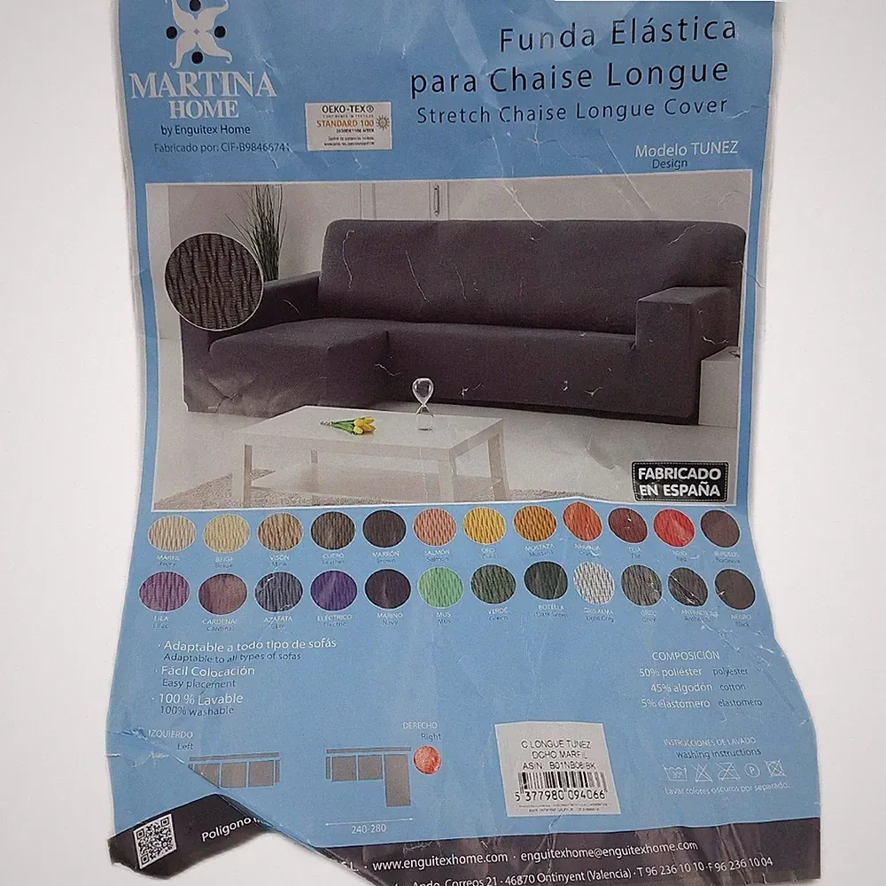 Martina Home Bezug Sofa Sofahusse Túnez Eckteil rechts elastisch elfenbeinfarben