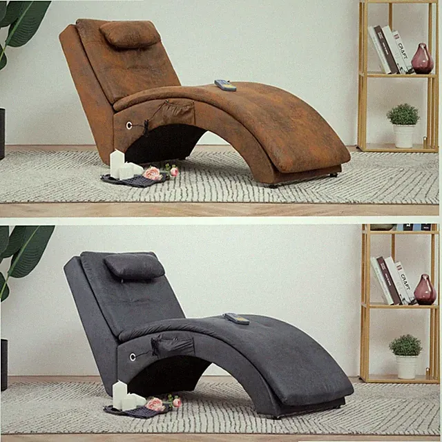 Massage Chaiselongue mit Kissen Wildleder-Optik Relaxliege mit Massagefunktion