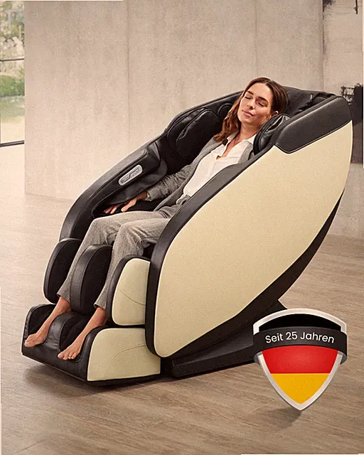 Massagesessel Welcon Prestige II mit Fußmassage | schwarz-weiß