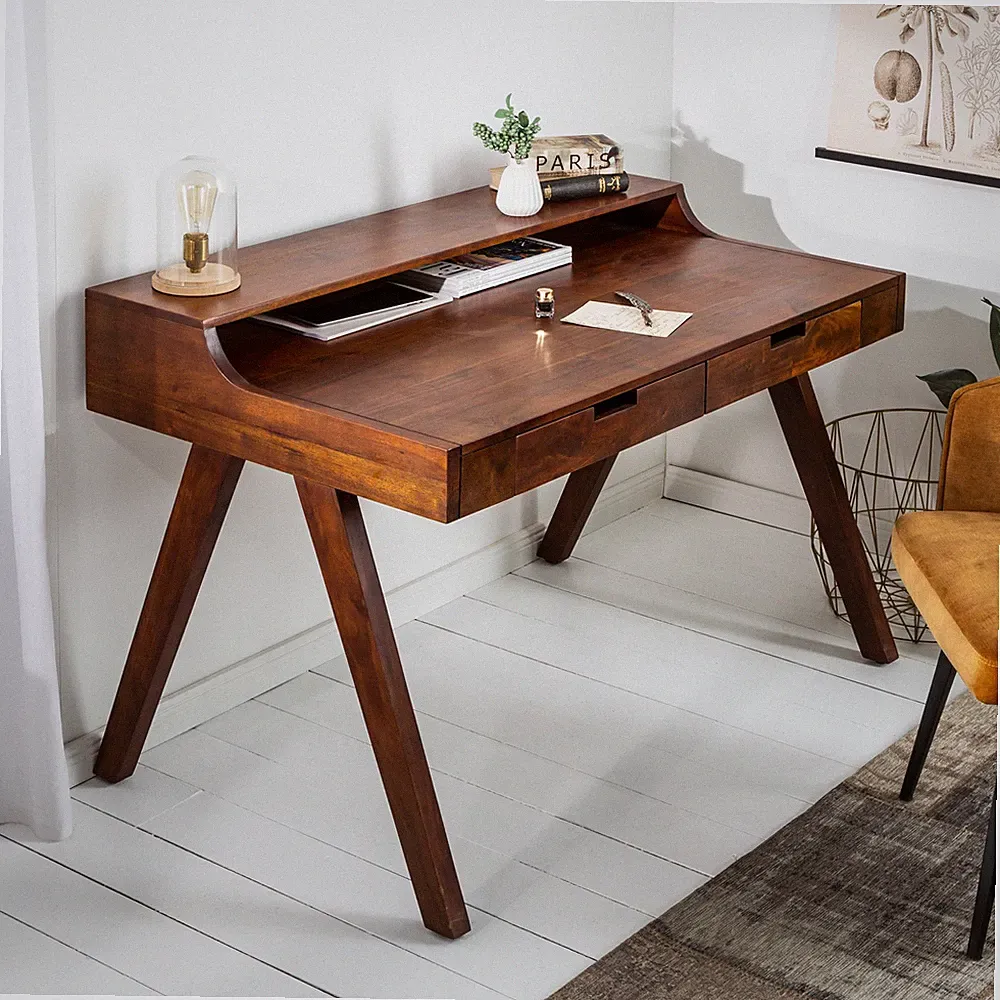 Massiver Sekretär MONSOON Akazie Schreibtisch Markant Finish Konsole Holztisch
