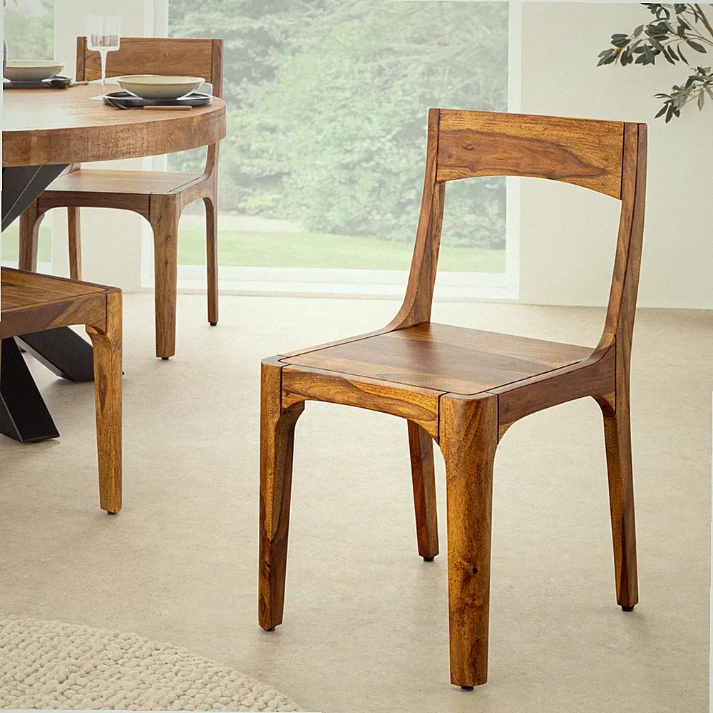 Massiver Stuhl ORGANIC - AUSWAHL - braun - Akazienholz Sheesham - handmade