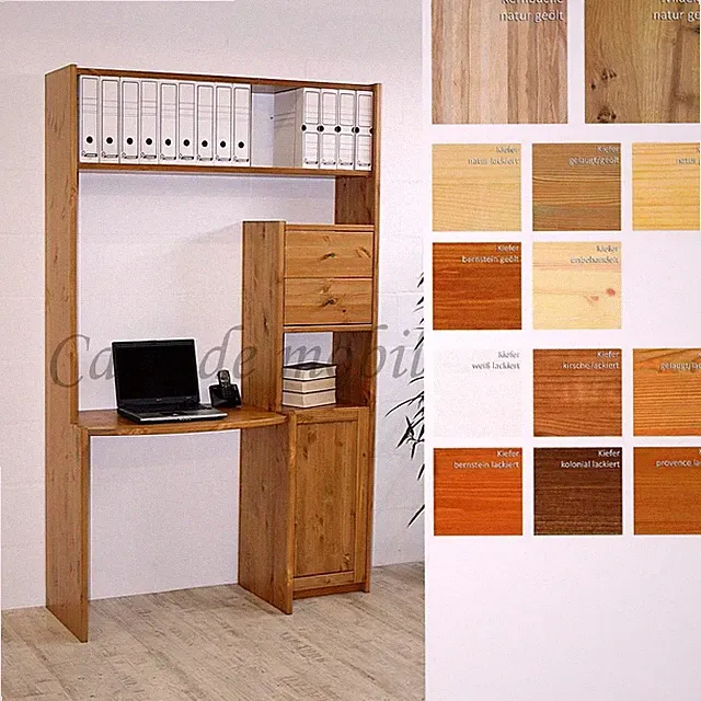 Massivholz Büro-regal Schreibregal holz Schreibschrank Schreibtisch mit regale