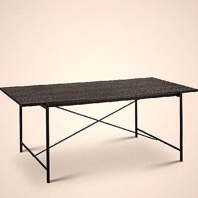 Massivholz Esstisch 180 cm rustikal Industrial Stil | 8 Sitzplätze | Metallgestell
