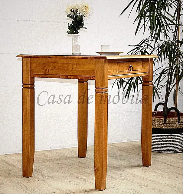 Massivholz Esstisch 80x80x65cm honigfarben massiv lackiert Küchentisch Tisch