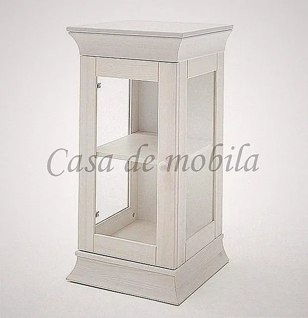 Massivholz Glas-schrank 40x80x40cm Kiefer weiß NEU Vitrine Anrichte Flur kommode