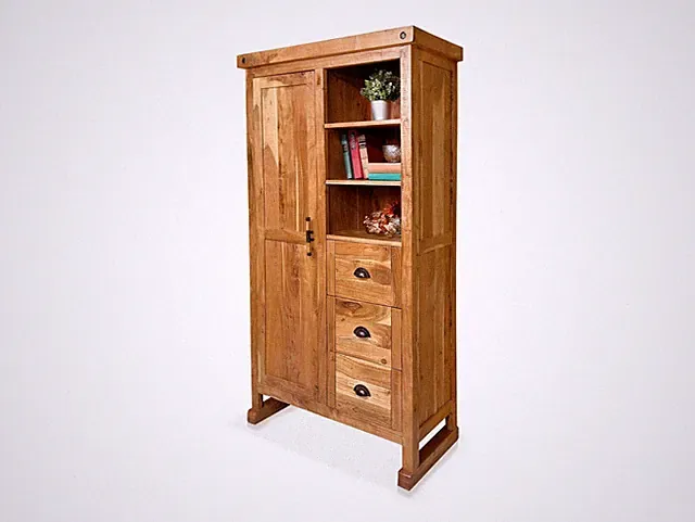 Massivholz Highboard Vitrine Schrank rustikal WINCHESTER II Mango Holz lackiert
