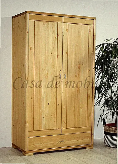 Massivholz Kinder-schrank 2türig Kiefer massiv gelaugt geölt Baby Kleiderschrank