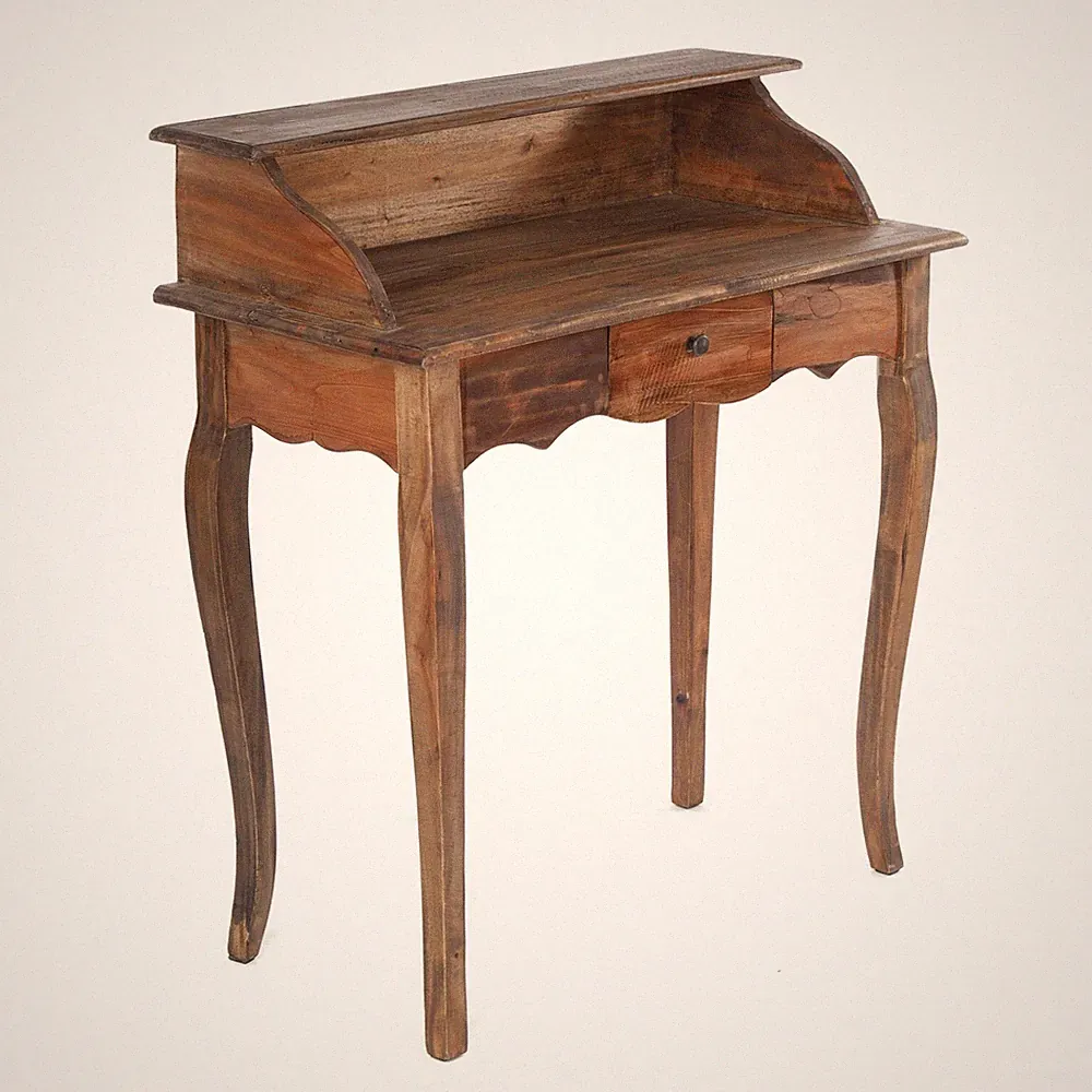 MASSIVHOLZ SCHREIBTISCH "NAPOLEON" | Recyclingholz, braun, 80x92(BxH) | Sekretär