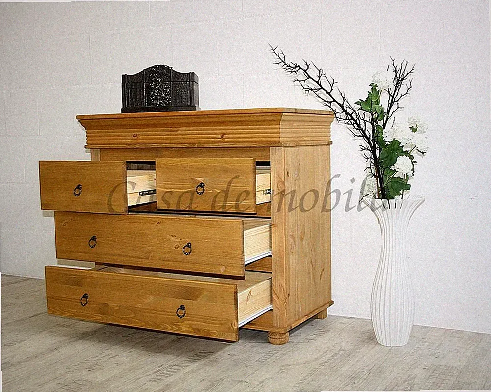 Massivholz Schubladen-kommode Kiefer gelaugt geölt Anrichte Sideboard schrank
