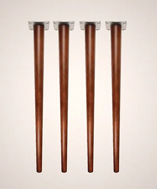 Massivholz Tischbeine Buche 60 cm braun lackiert Set mit Montagezubehör 4 Stück