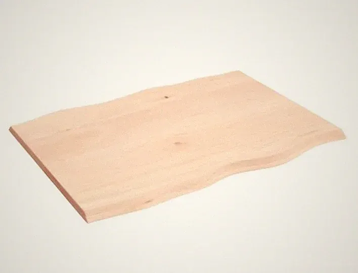 Massivholz Tischplatte Eiche 80x60x2cm Baumkante Holz Unbehandelt Natur