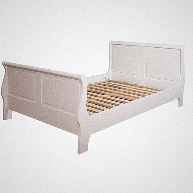 Massivholzbett 140x200 cm weiß Landhaus Ehebett Doppelbett Bett Vintagestil