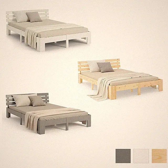 Massivholzbett aus Kiefer mit Lattenrost – modernes stabiles Bett – Homestyle4u