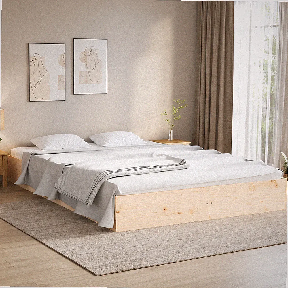 Massivholzbett Kiefer Bettgestell Holzbett Einzelbett Schlafzimmer | 120 x 200cm