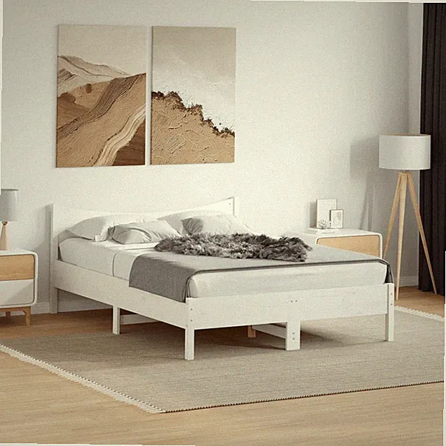 Massivholzbett ohne Matratze Bettgestell Doppelbett Bettrahmen Schlafzimmerbett